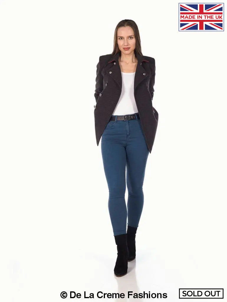 Thumbnail: De La Creme Womens Military Style Pea Coat