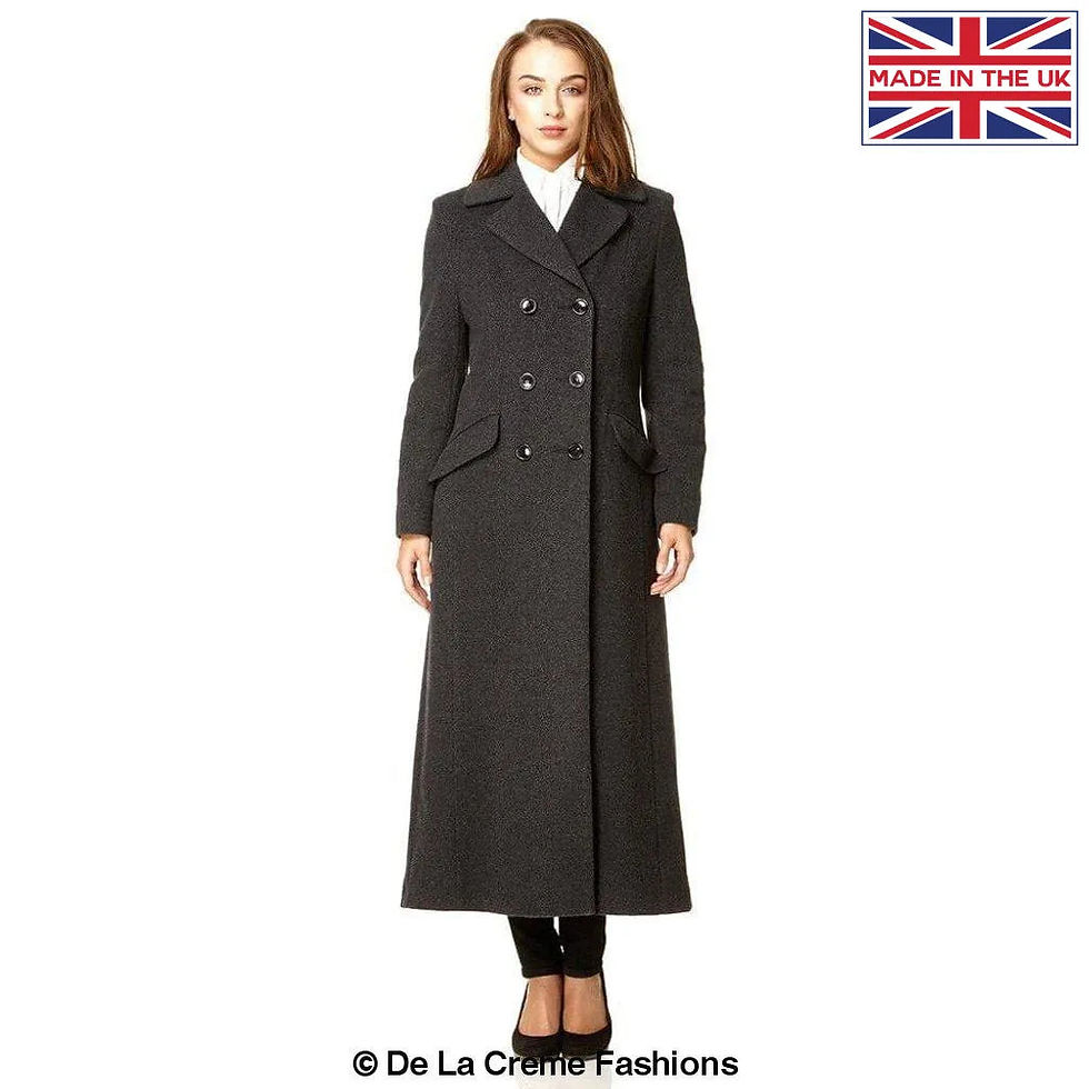 Thumbnail: Wool Blend Double Breasted Long Coat