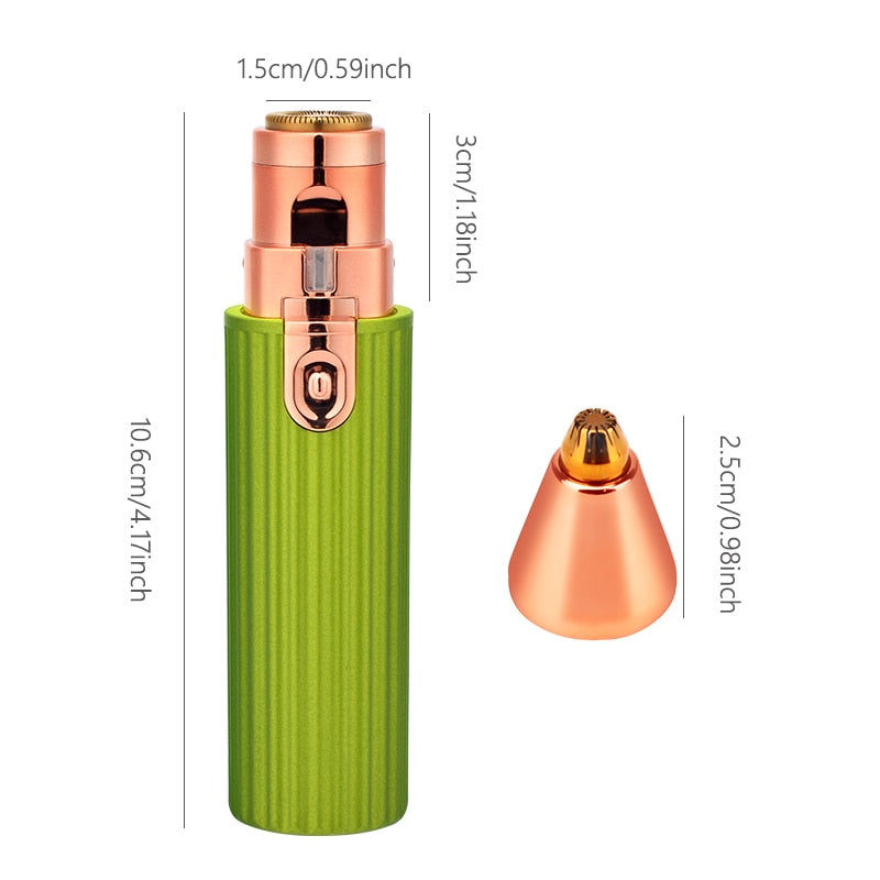 Thumbnail: 2 IN 1 Rechargeable Electric Eyebrow Trimmer Epilator Female Body