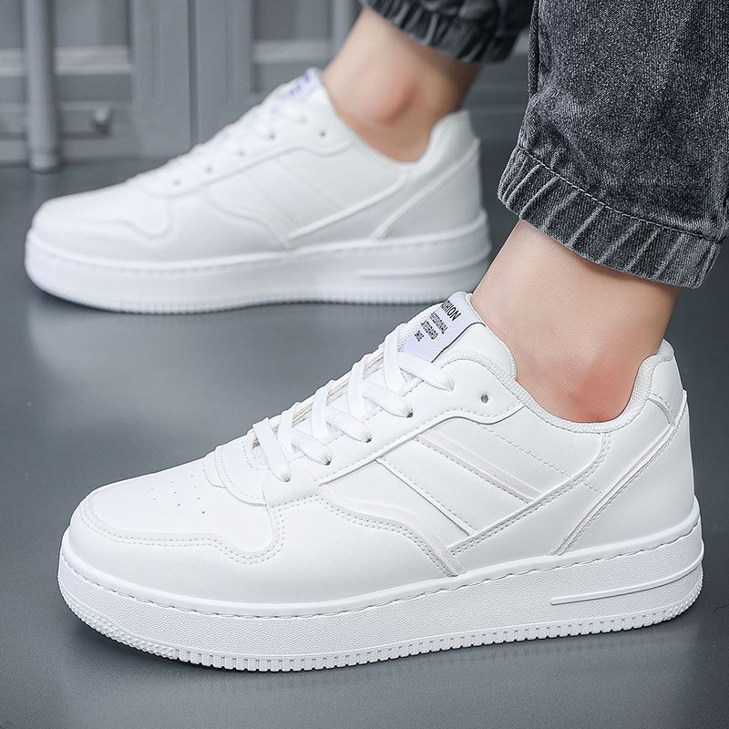 Thumbnail: New men's fashion board shoes casual shoes small white shoe