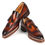 Thumbnail: Paul Parkman Norwegian Welted Tassel Loafers Brown Burnished
