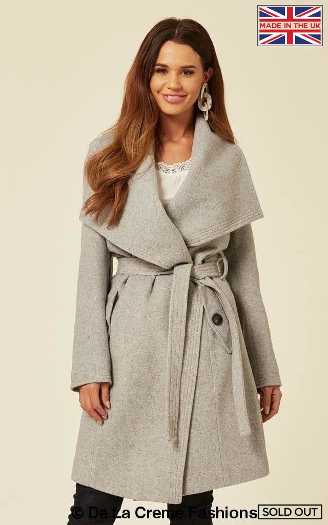 Thumbnail: De La Creme Womens Wool Blend Large Lapel Duster Coat