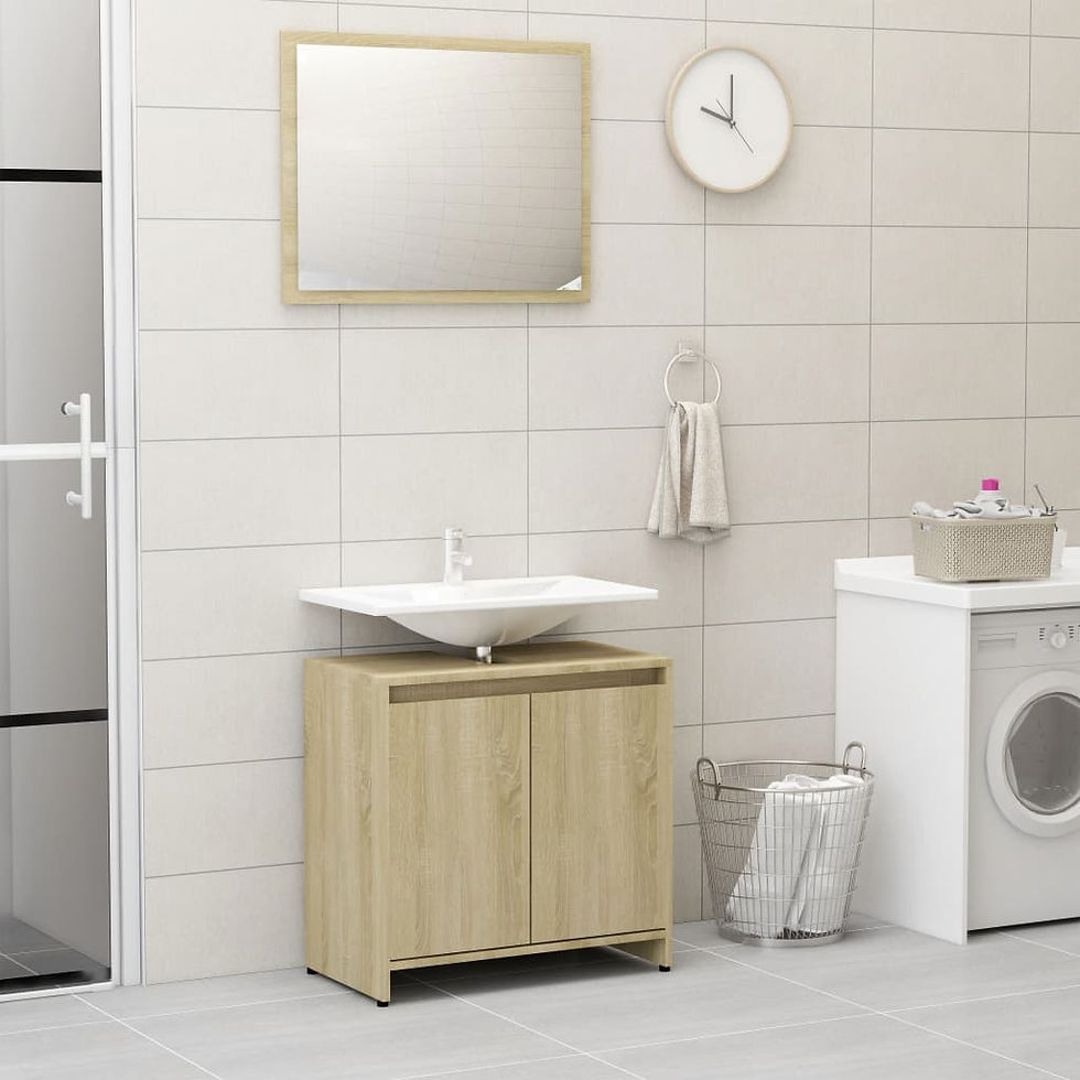 Thumbnail: Bathroom Furniture Set White Chipboard