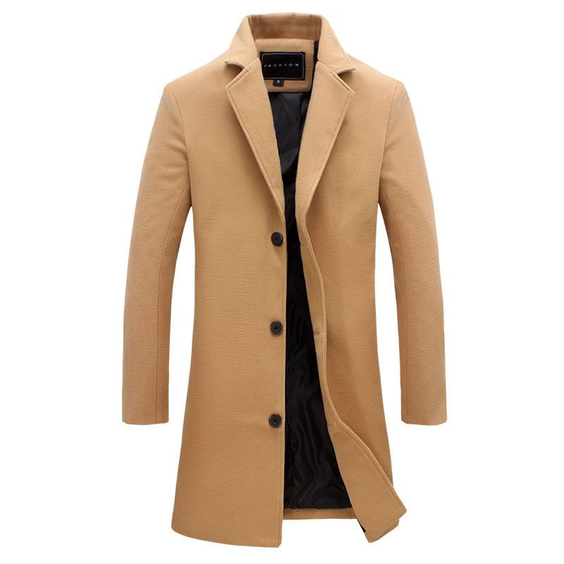 Thumbnail: Mens Trench Coat Lapel Single Breasted 