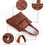 Thumbnail: Genuine Goat Leather Vintage Brown Large Tote Shoulder Bag with Zipper