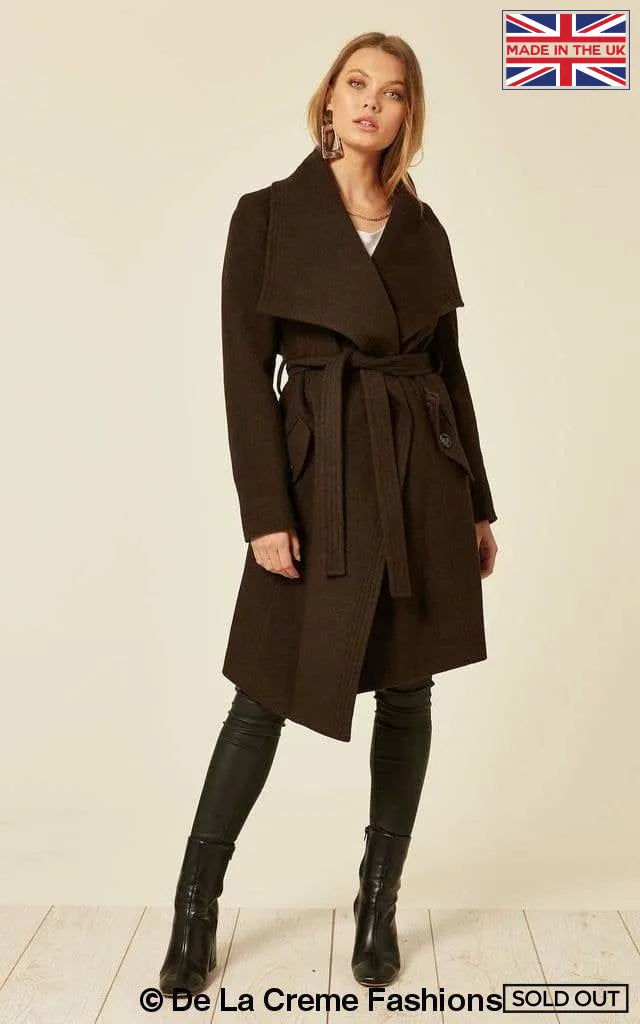 Thumbnail: De La Creme Womens Wool Blend Large Lapel Duster Coat