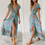 Thumbnail: Womens Wrap Style V Neck Floral Maxi Dress