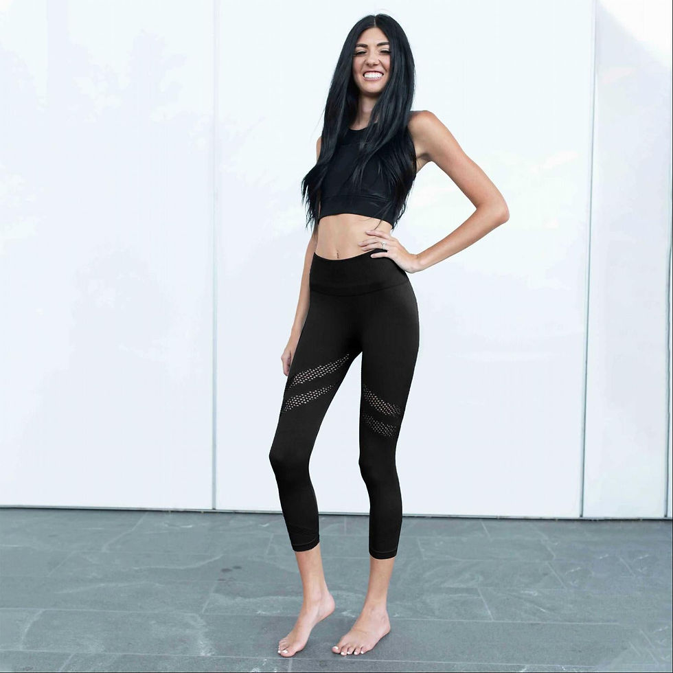 Thumbnail: Active Vented Mesh Design Capri Fitness Leggings Musa