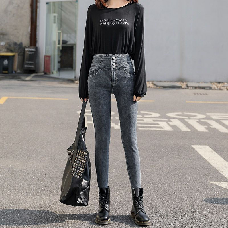 Thumbnail: 2022 Fashion Versatile High Waist Jeans Women's Skinny 