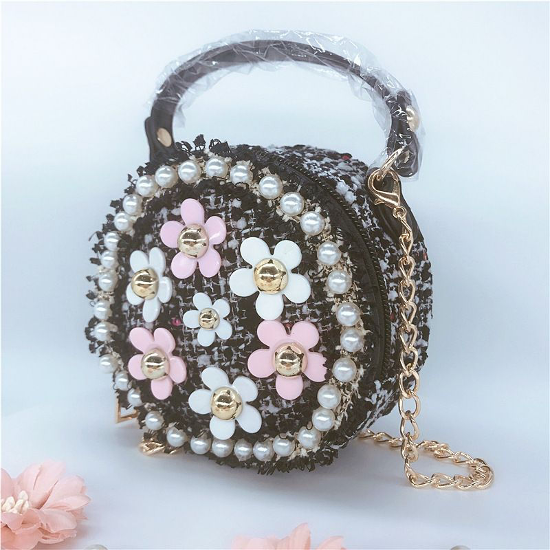 Thumbnail: Mini Crossbody Bag Girls Purse Pearl Flower Shoulder Handbags with Chain