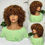 Thumbnail: 180% Density Rose Curly Short Bob Wig with Bangs Human Hair Brazilian 