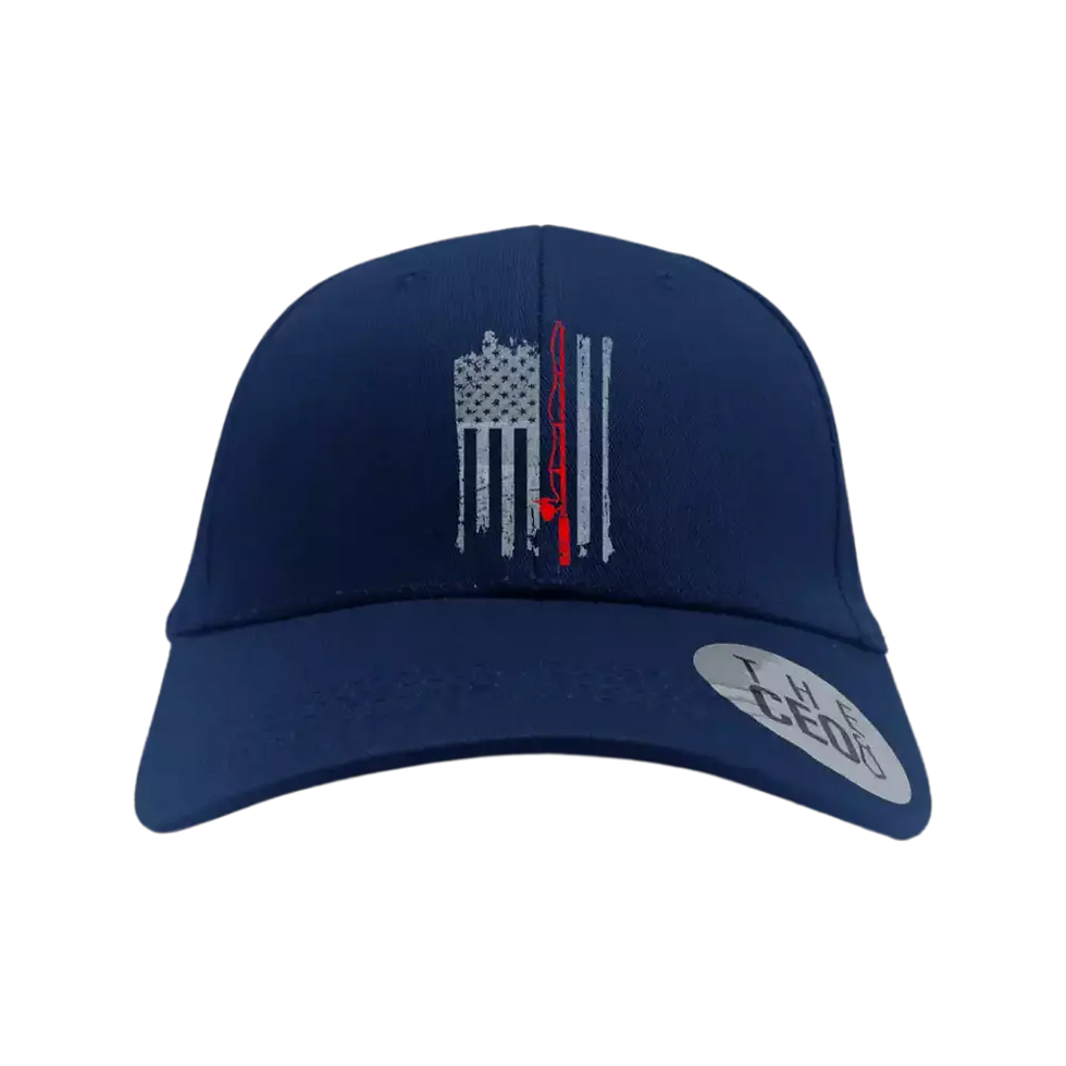 Thumbnail: Fishing Rod American Flag Embroidered Baseball Hat