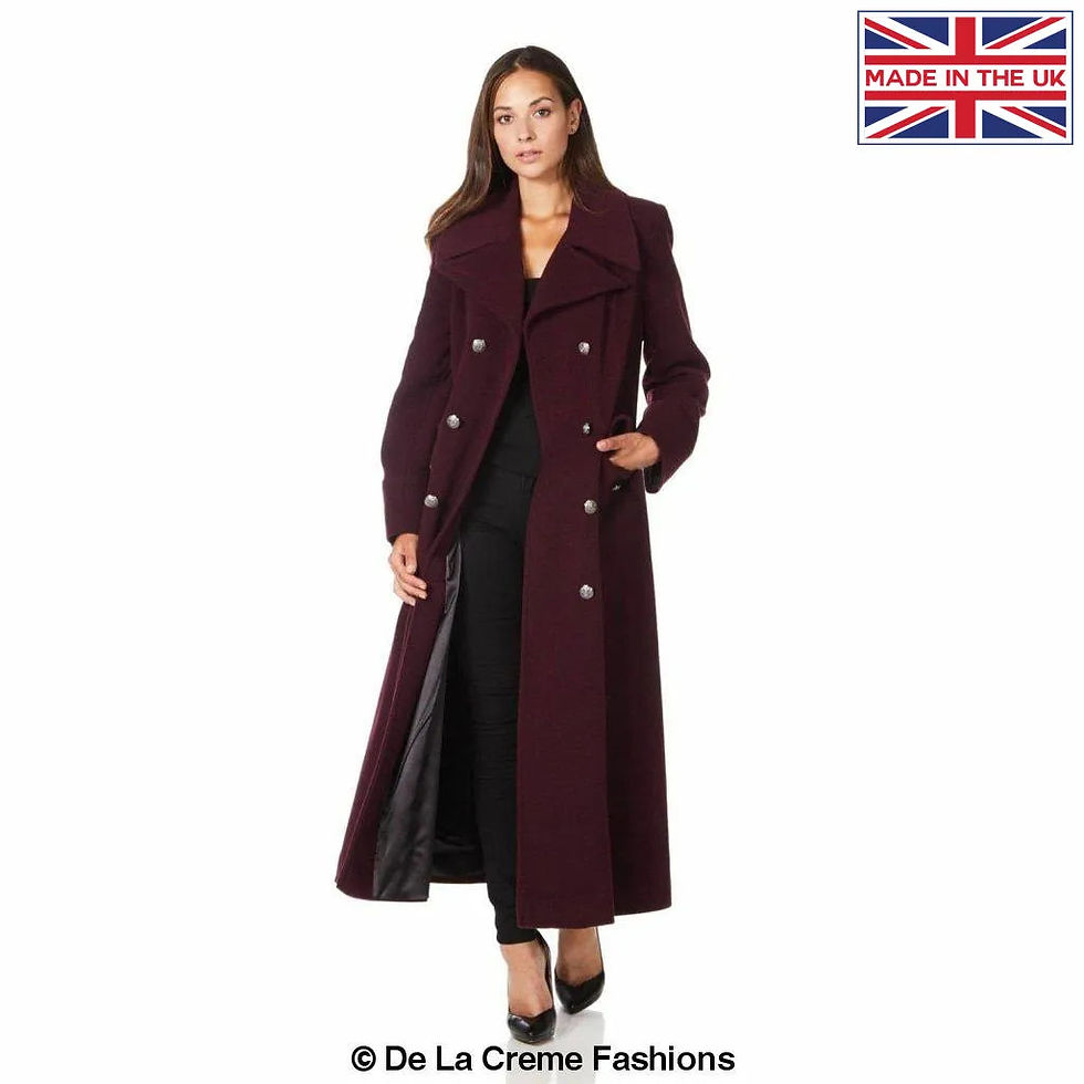 Thumbnail: Wool Blend Double Breasted Maxi Coat (2004-WOOL)