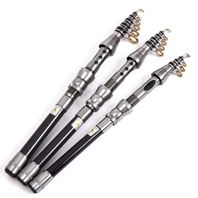 Thumbnail: 1pc Mini Carbon Telescopic Fishing Rod; Casting Pole For Sea Fishing Saltwater