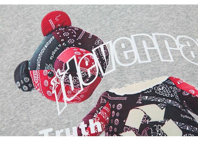 Thumbnail: Hoodie Men Paisley Gothic Bear Printed Hooded Pullover Couple Fashion