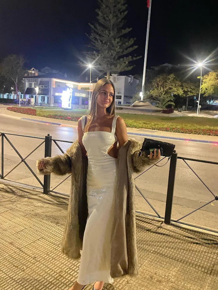 Thumbnail: Popular Backless Silvery Maxi Dress