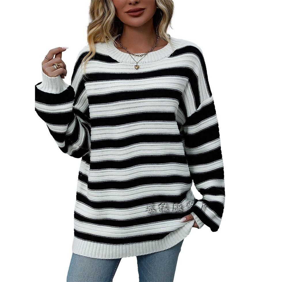 Thumbnail: Cozy Oversized Women's Fall Sweater with Batwing Sleeves and Side Slits