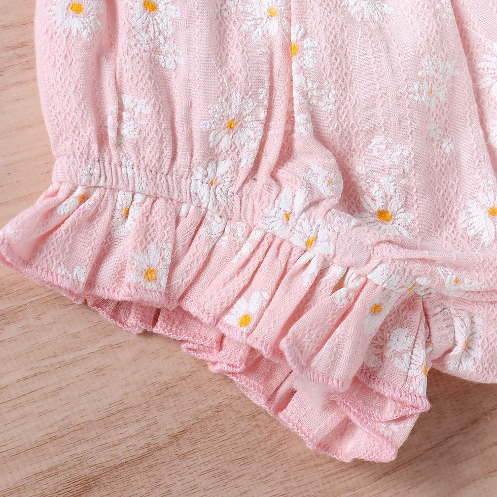 Thumbnail: Baby Girl Floral Print Ruffle Hem Design Tops Combo Shorts Sets