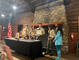 Troop 15 meeting in the Log Cabin in San Anselmo