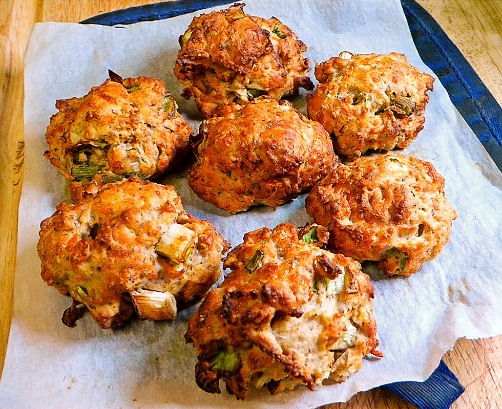 Make Easy Swiss Cheese and Onion Biscuits in Your Air Fryer--No Butter Needed (Diabetic Friendly)
