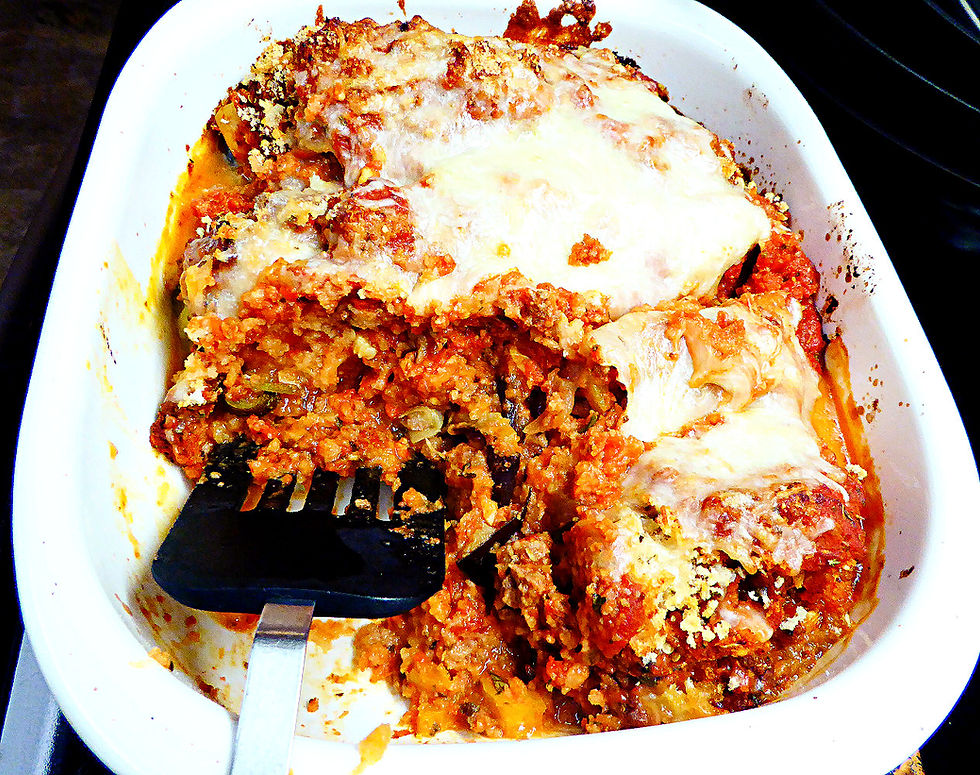 How to Make a Ground Turkey-Stuffed Eggplant and Zucchini Bake
