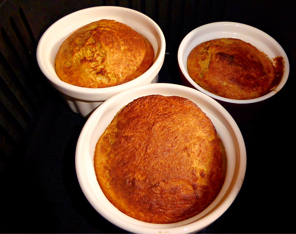 Air Fryer Butternut Squash Souffles Made with Frozen Squash, Eggs, Milk, and Sweet Spices