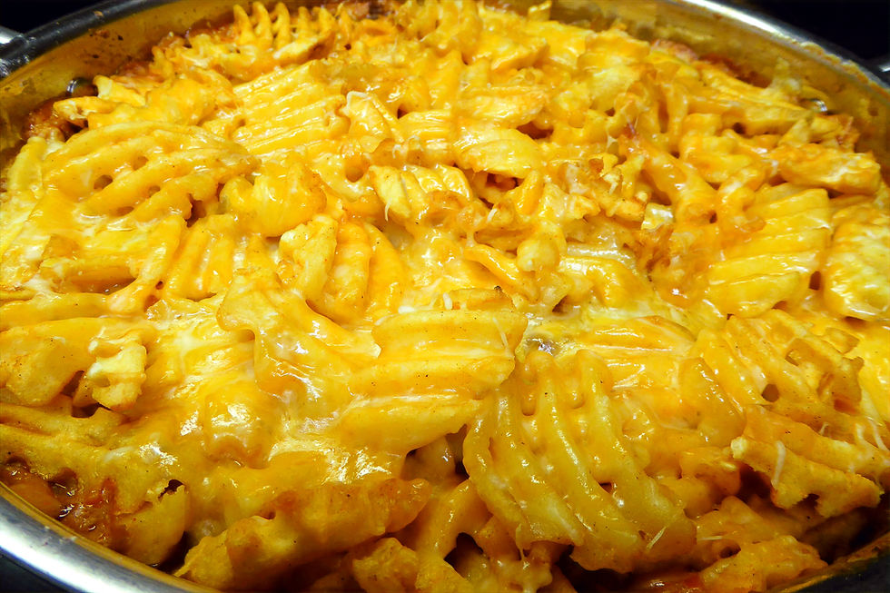 Cheap and Easy Ground Beef and Waffle Fry Bake