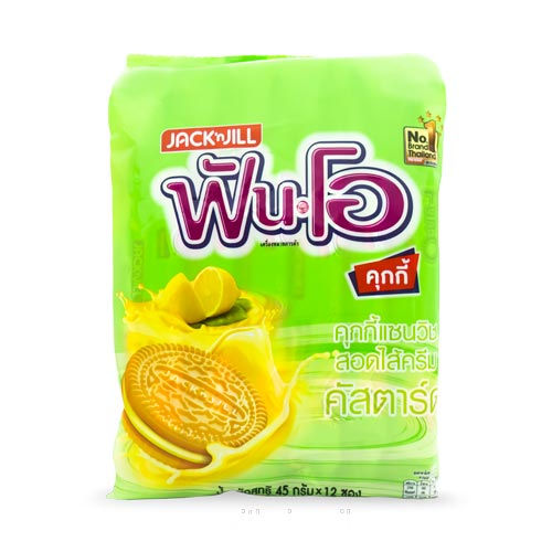 ฟันโอคุกกี้แซนวิชสอดไส้ครีมคัสตาร์ด