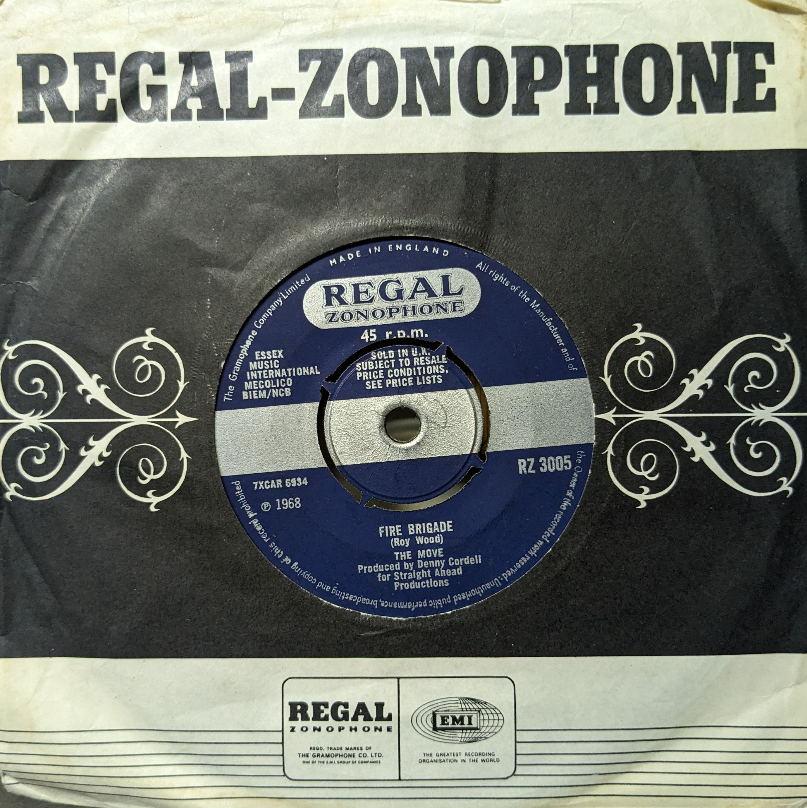 THE MOVE/FIRE BRIDGADE1968'UK REGAL ZONOPHONE