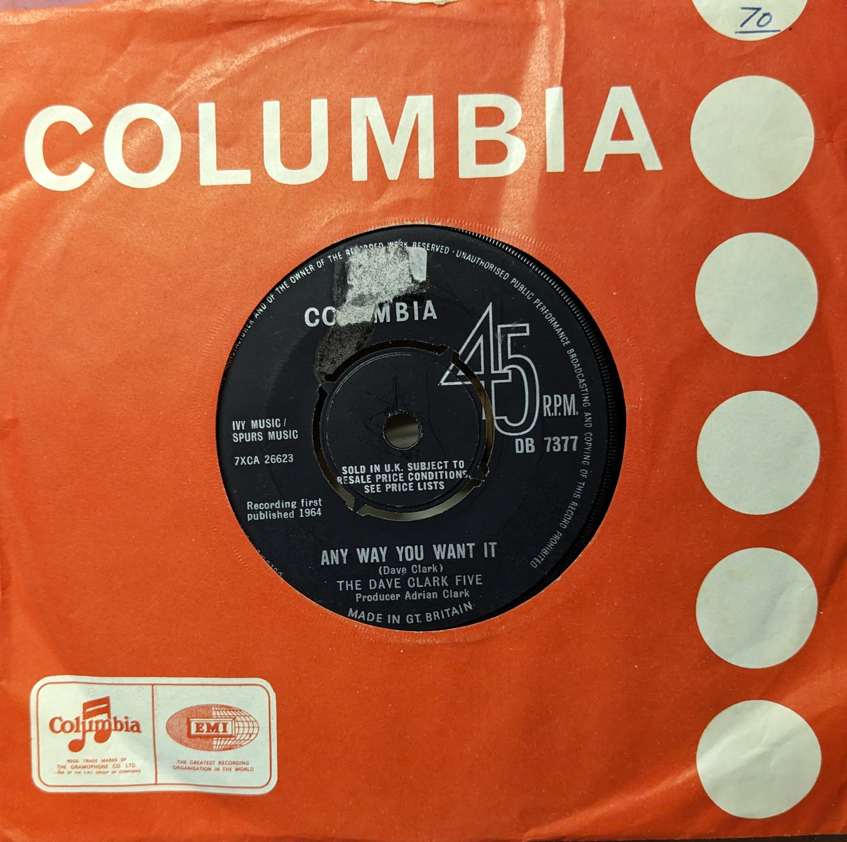 THE DAVE CLARK FIVE/ANY WAY YOU WANT IT1964'UK COLUMBIA7INCH