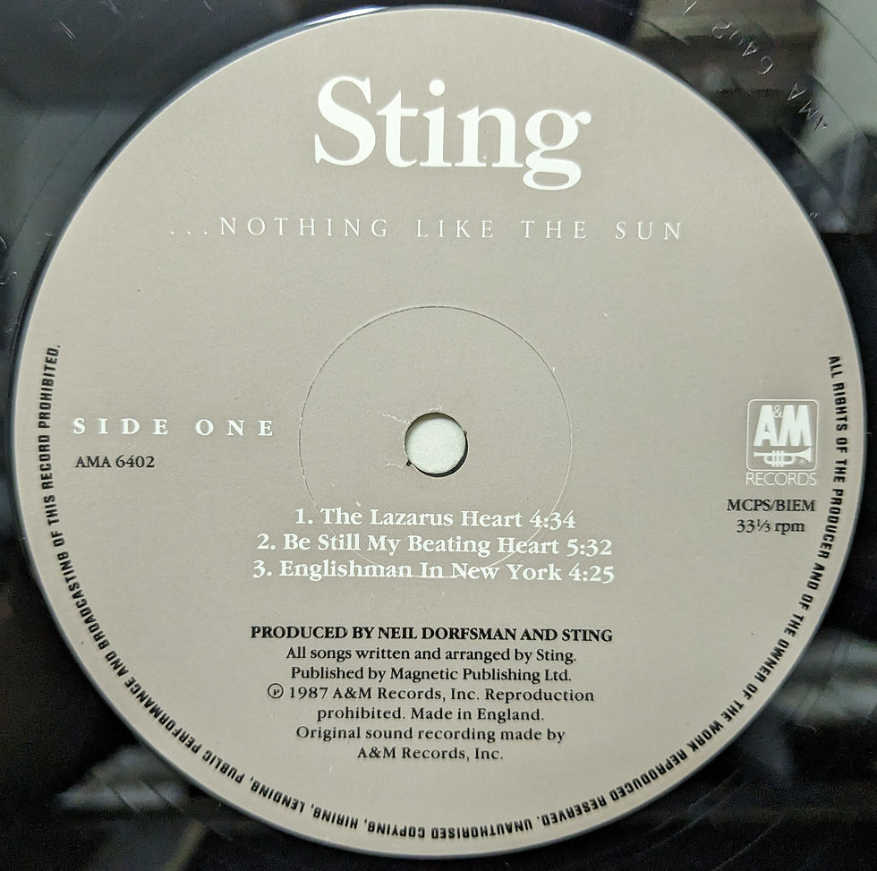 サムネイル： STING/...NOTHING LIKE THE SUN1987'UK A&M 2枚組