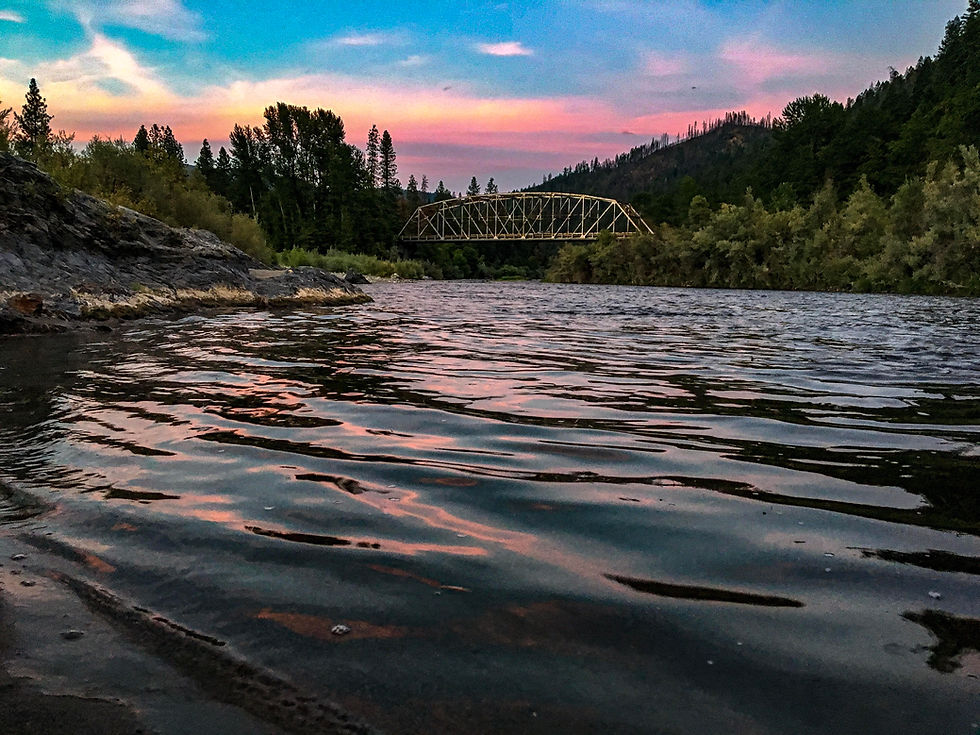 Klamath River Bridge at Sunset.