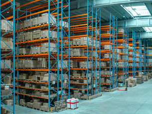 Warehouse storage facility illustrating global supply chain resilience strategies.