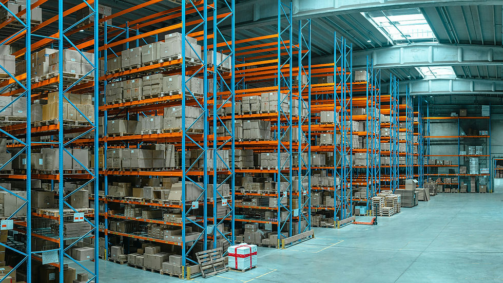 Warehouse storage facility illustrating global supply chain resilience strategies.