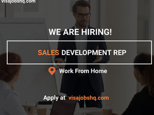 NEW OPENING FOR A SALES DEVELOPMENT REPRESENTATIVE, WORK IS 100% REMOTE