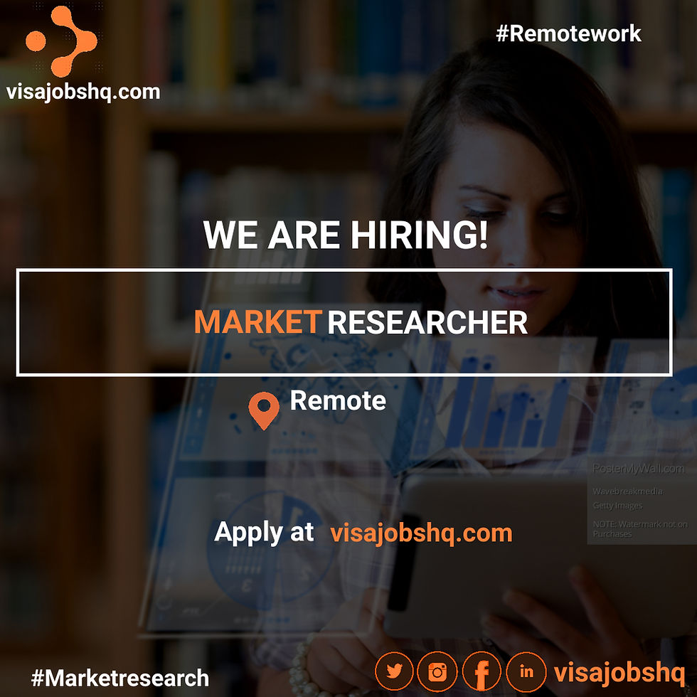 MARKET RESEARCHER, REMOTE | WORK FROM HOME