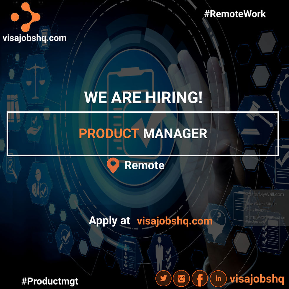 PRODUCT MANAGER, REMOTE | €43,000 - €92,000 ANNUALLY | WORK FROM HOME