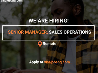 SENIOR MANAGER SALES OPERATIONS, REMOTE | WORK FROM HOME