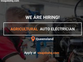 APPLY AS AN AGRICULTURAL AUTO ELECTRICIAN WITH VISA SPONSORSHIP TO AUSTRALIA, $95,000