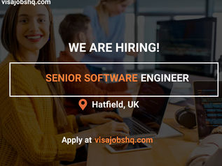 SENIOR SOFTWARE ENGINEER IN HATFIELD | RELOCATE TO THE UK WITH WORK VISA SPONSORSHIP