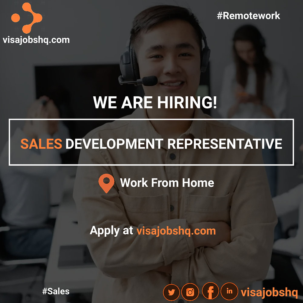 A SALES TEAM IS HIRING FOR A SALES DEVELOPMENT REPRESENTATIVE, WORK IS ...