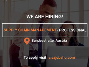 SUPPLY CHAIN MANAGEMENT PROFESSIONAL | RELOCATE TO AUSTRIA WITH WORK VISA SPONSORSHIP