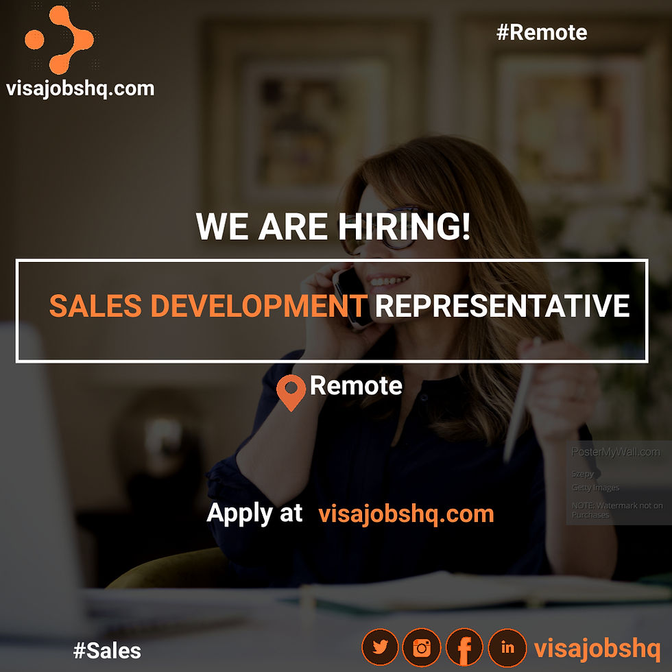 SALES DEVELOPMENT REPRESENTATIVE | FULLY REMOTE