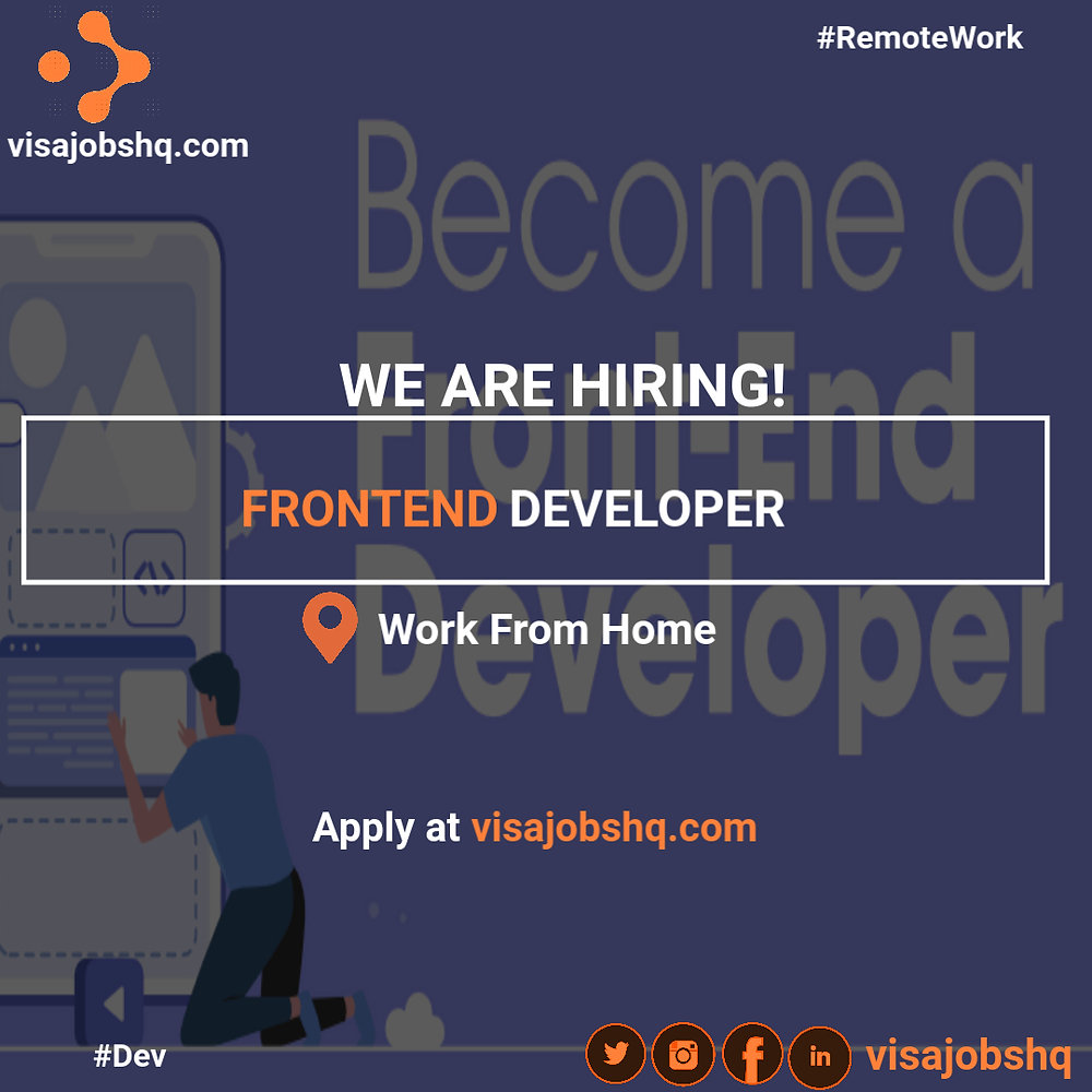 WE ARE HIRING! FRONTEND DEVELOPER, WORK IS REMOTE, APPLY NOW