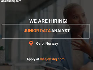NOW HIRING JUNIOR DATA ANALYST IN NORWAY, RELOCATE WITH WORK VISA SPONSORSHIP, APPLY NOW