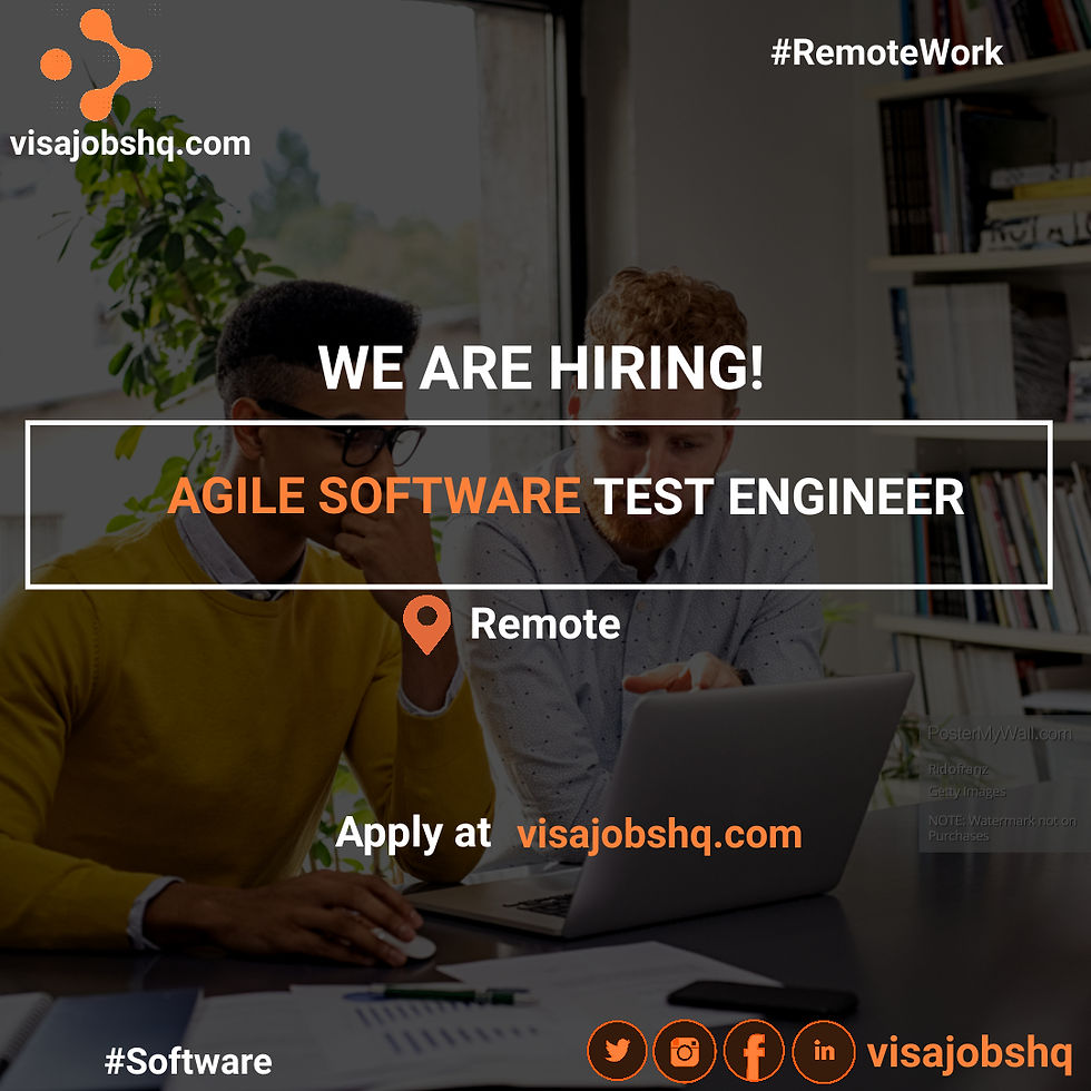 AGILE SOFTWARE TEST ENGINEER, REMOTE + VIENNA | €2,700 - €5,400 MONTHLY