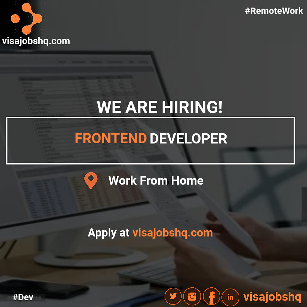NOW HIRING A FRONTEND DEVELOPER, THIS IS A FULL TIME REMOTE OPPORTUNITY ...