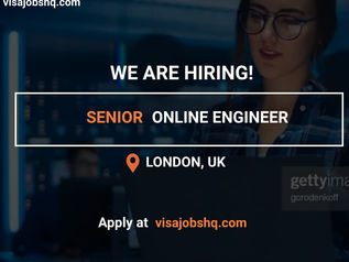VISA SPONSORSHIP (INDIVIDUAL & DEPENDANTS) FOR A SENIOR ONLINE ENGINEER, APPLY NOW