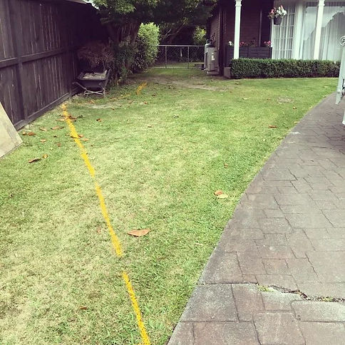 Pre-excavation shot during decorative driveway project showing process of on site design.