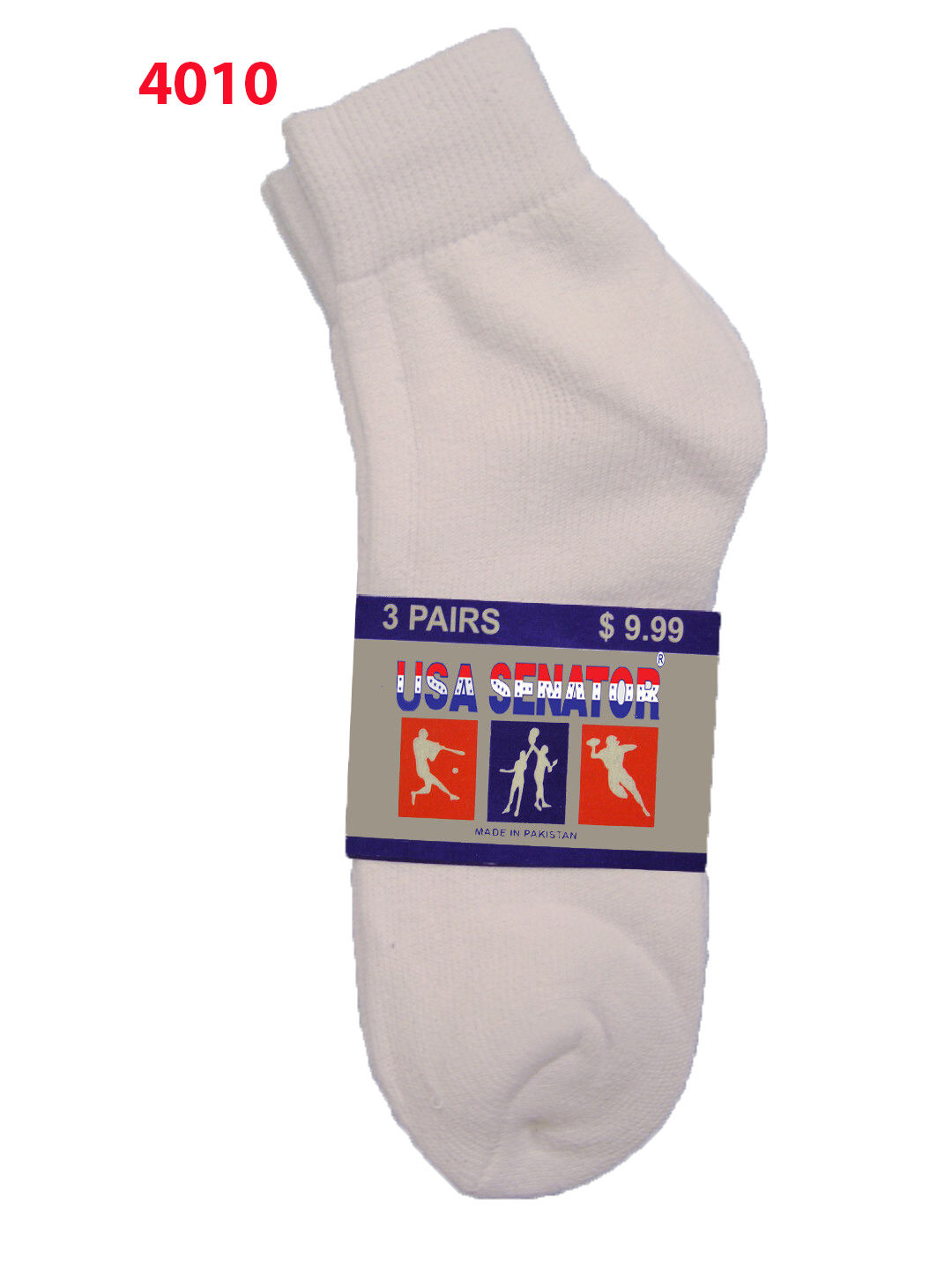4010- white ankle 9-11 ($1.25 per pack of 3pairs)